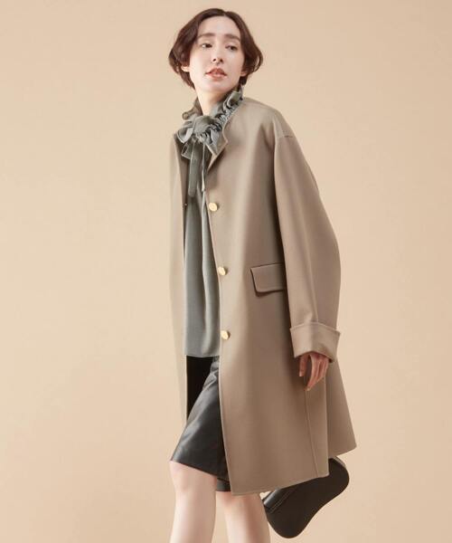 martinique(マルティニーク)の「martinique/カルゼノーカラーコート(ステンカラーコート・レディース・ベージュ/ネイビー・FREE)」の1枚目の写真