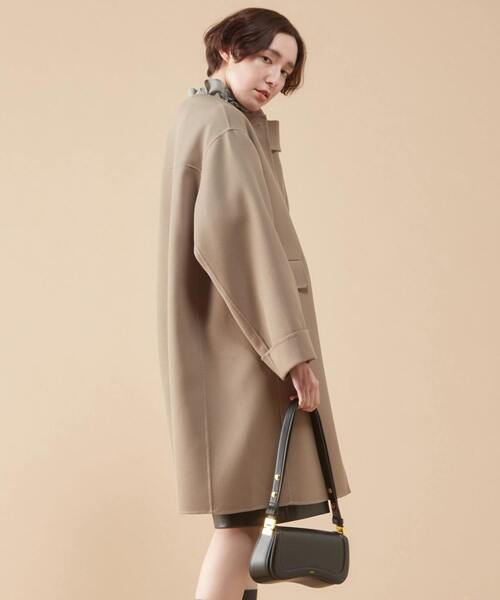 martinique(マルティニーク)の「martinique/カルゼノーカラーコート(ステンカラーコート・レディース・ベージュ/ネイビー・FREE)」の4枚目の写真