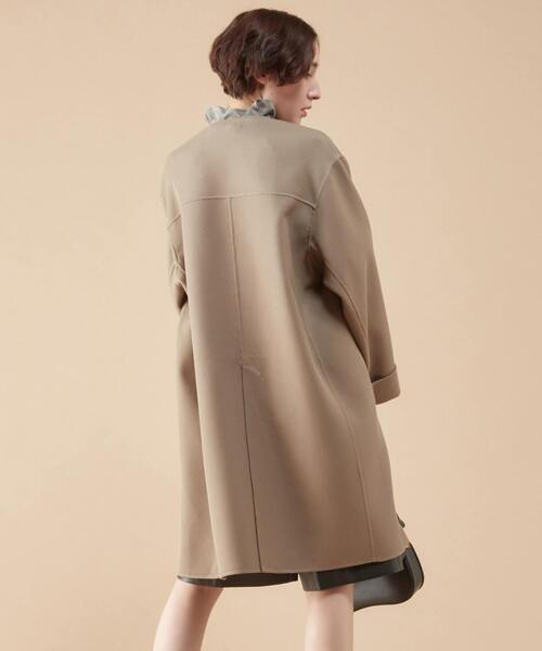 martinique(マルティニーク)の「martinique/カルゼノーカラーコート(ステンカラーコート・レディース・ベージュ/ネイビー・FREE)」の5枚目の写真