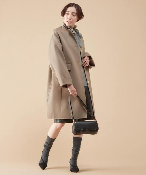 martinique(マルティニーク)の「martinique/カルゼノーカラーコート(ステンカラーコート・レディース・ベージュ/ネイビー・FREE)」の7枚目の写真