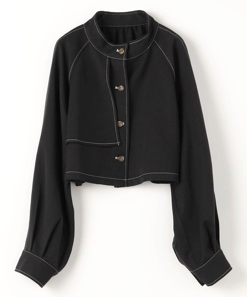 179/WG（イチナナキュウダブルジー）の「スタンドカラーセットワンピース／ブルゾン・ワンピース（ジャンパースカート・レディース・ブラック/グリーン/ベージュ・MEDIUM）」の8枚目の写真