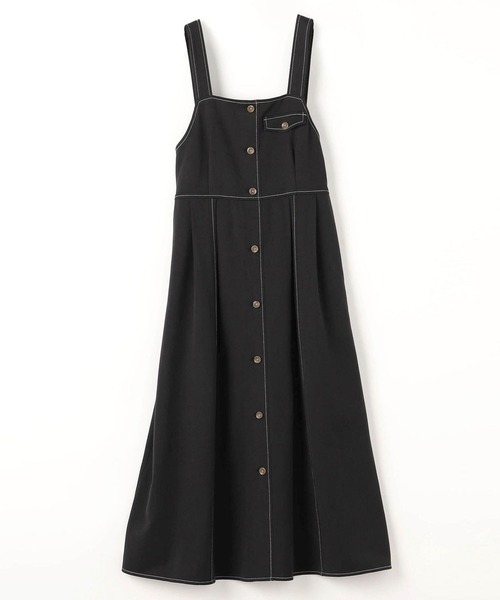 179/WG（イチナナキュウダブルジー）の「スタンドカラーセットワンピース／ブルゾン・ワンピース（ジャンパースカート・レディース・ブラック/グリーン/ベージュ・MEDIUM）」の11枚目の写真