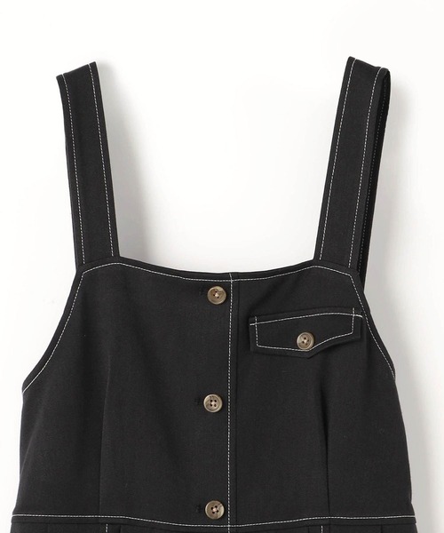 179/WG（イチナナキュウダブルジー）の「スタンドカラーセットワンピース／ブルゾン・ワンピース（ジャンパースカート・レディース・ブラック/グリーン/ベージュ・MEDIUM）」の12枚目の写真