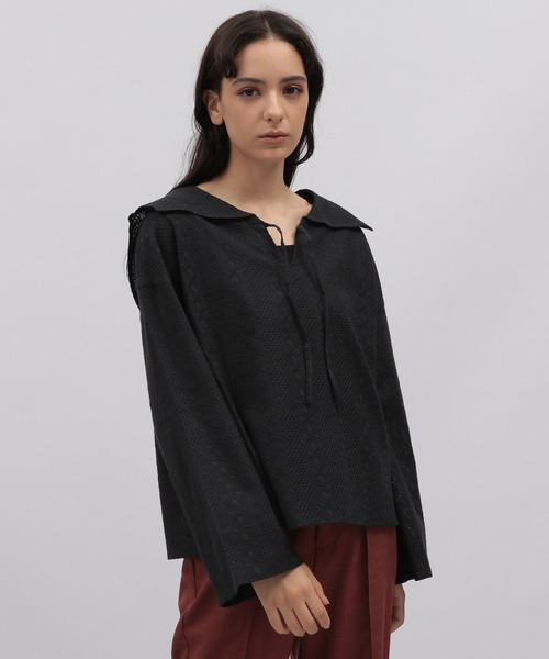 LAKOLE（ラコレ）の「セーラーカラーレースブラウス / 353119（シャツ/ブラウス・レディース・ブラック/ベージュ/オフホワイト・SMALL/MEDIUM）」の13枚目の写真