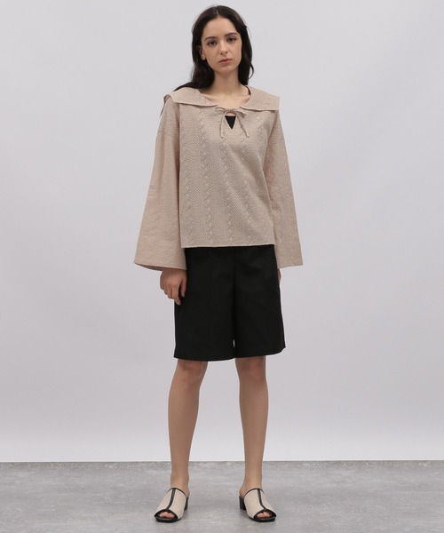 LAKOLE（ラコレ）の「セーラーカラーレースブラウス / 353119（シャツ/ブラウス・レディース・ブラック/ベージュ/オフホワイト・SMALL/MEDIUM）」の9枚目の写真