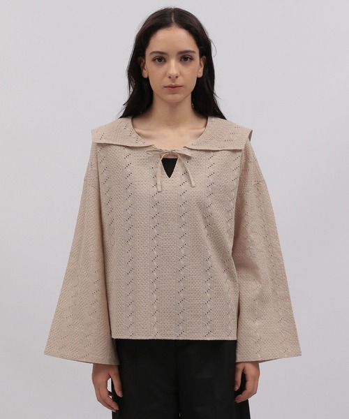 LAKOLE（ラコレ）の「セーラーカラーレースブラウス / 353119（シャツ/ブラウス・レディース・ブラック/ベージュ/オフホワイト・SMALL/MEDIUM）」の18枚目の写真