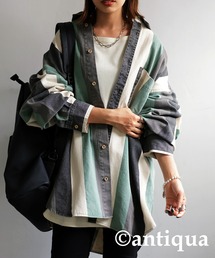 antiqua | 洗いざらしストライプシャツ(シャツ/ブラウス)