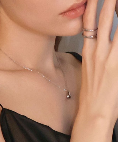 CEMONEMO(セモネモ)の「【金属アレルギー対応】 ティアドロップ ペンダント ネックレス / サージカルステンレス 316L(ネックレス・レディース・シルバー/ゴールド・FREE)」の19枚目の写真