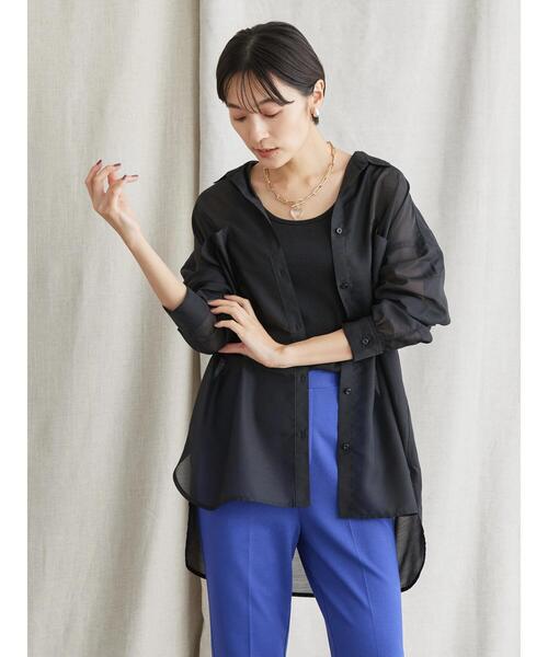 AMERICAN HOLIC(アメリカンホリック)の「Wポケットシアーシャツ(シャツ/ブラウス・レディース・ブラウン/ブラック・M/L)」の7枚目の写真