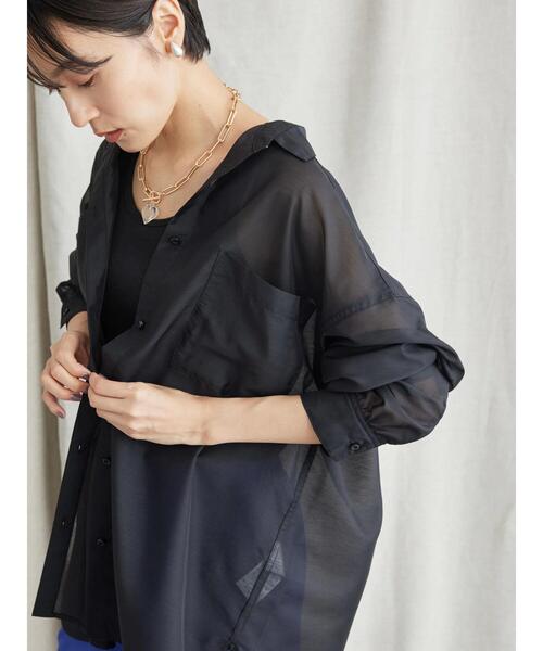 AMERICAN HOLIC(アメリカンホリック)の「Wポケットシアーシャツ(シャツ/ブラウス・レディース・ブラウン/ブラック・M/L)」の10枚目の写真