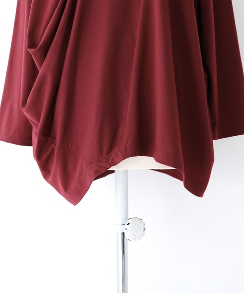 osharewalker（オシャレウォーカー）の「『変形タックドレープロンT』（Tシャツ/カットソー・レディース・ボルドー/ブラック・FREE）」の20枚目の写真
