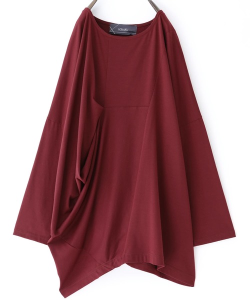 osharewalker（オシャレウォーカー）の「『変形タックドレープロンT』（Tシャツ/カットソー・レディース・ボルドー/ブラック・FREE）」の22枚目の写真