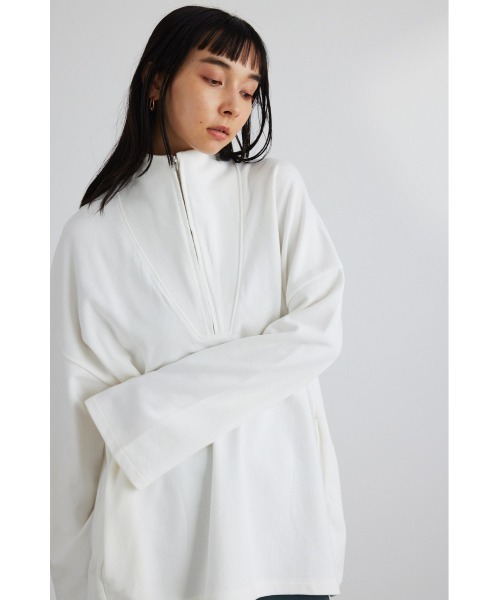 STYLEMIXER（スタイルミキサー）の「ハイネックジップアップスウェット（スウェット・レディース・グリーン/ホワイト/ブラック・FREE）」の5枚目の写真