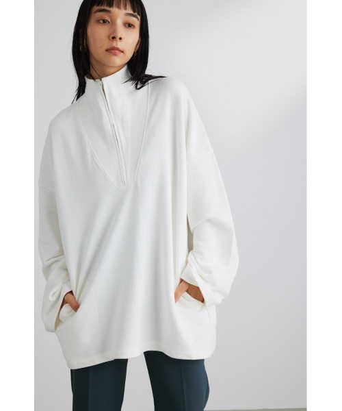 STYLEMIXER（スタイルミキサー）の「ハイネックジップアップスウェット（スウェット・レディース・グリーン/ホワイト/ブラック・FREE）」の9枚目の写真