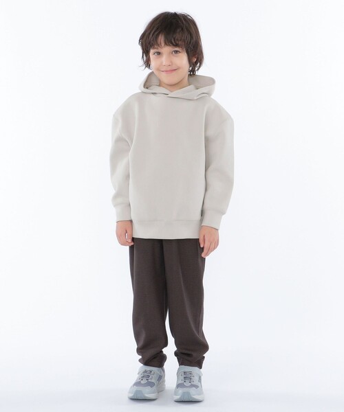 SHIPS（シップス）の「SHIPS KIDS:100～130cm / ＜多機能＞バルキー ポンチ フード パーカー（パーカー・キッズ・ライトグレー/オレンジ/クリーム/コバルトブルー・100/110/120/130）」の20枚目の写真