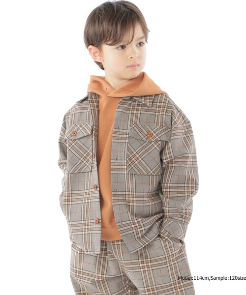 SHIPS（シップス）の「SHIPS KIDS:100～130cm / ＜多機能＞バルキー ポンチ フード パーカー（パーカー・キッズ・ライトグレー/オレンジ/クリーム/コバルトブルー・100/110/120/130）」の15枚目の写真