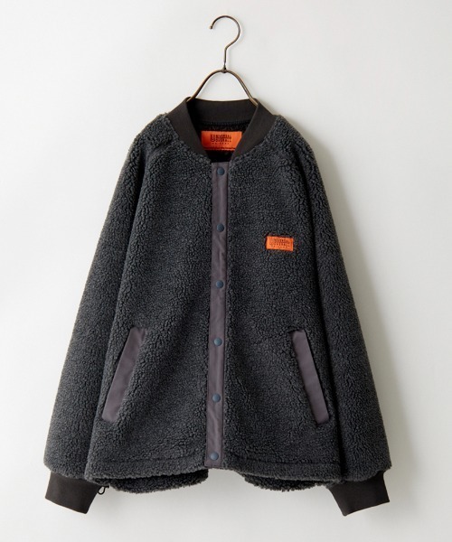 UNIVERSAL OVERALL（ユニバーサルオーバーオール）の「[UNIVERSAL OVERALL/ユニバーサルオーバーオール] 別注 ボアフリース ボンバージャケット（ブルゾン・レディース・オフホワイト/モカ/チャコール・F）」の21枚目の写真