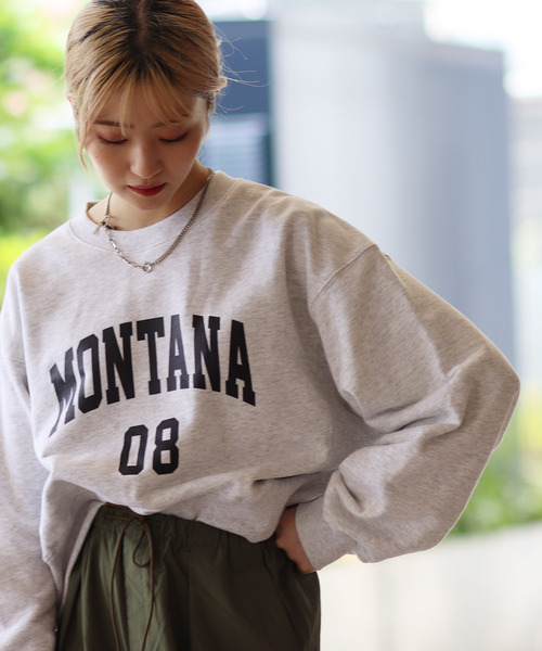 JOINT WORKS（ジョイントワークス）の「カレッジ ウラケプルオーバー（スウェット・レディース・ライトグレー/ネイビー/パープル・FREE）」の2枚目の写真