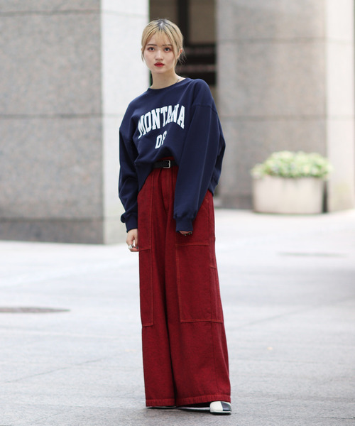 JOINT WORKS（ジョイントワークス）の「カレッジ ウラケプルオーバー（スウェット・レディース・ライトグレー/ネイビー/パープル・FREE）」の13枚目の写真