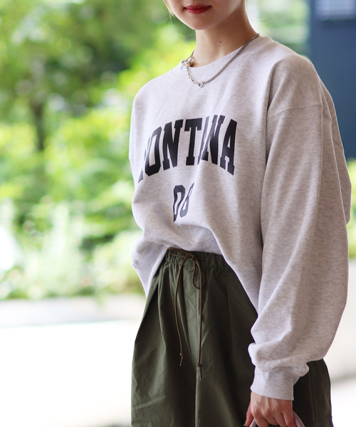 JOINT WORKS（ジョイントワークス）の「カレッジ ウラケプルオーバー（スウェット・レディース・ライトグレー/ネイビー/パープル・FREE）」の15枚目の写真