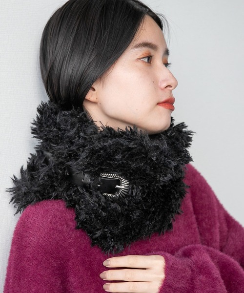 HARE（ハレ）の「ファーネックウォーマー(HARE)（ネックウォーマー/スヌード・レディース・ブラック・FREE）」の9枚目の写真
