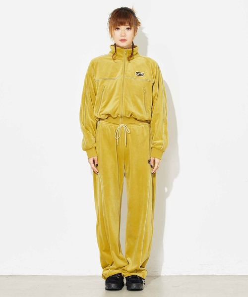 X-girl（エックスガール）の「VELOUR EASY PANTS（その他パンツ・レディース・ブラウン/イエロー/ネイビー・S/M）」の4枚目の写真