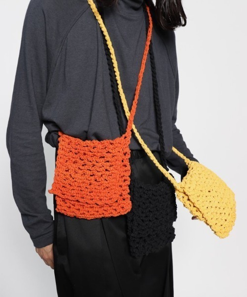 Badhiya(バディ―ヤ)の「【Badhiya】Macrame shoulder(ショルダーバッグ・メンズ・ブラック/イエロー/オレンジ・FREE)」の21枚目の写真
