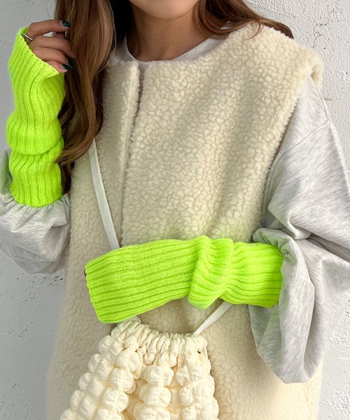 apres jour mignon（アプレジュールミニョン）の「リブアームウォーマー【ZOZOTOWN限定アイテム】（アームカバー・レディース・ピンク/ブルー/オレンジ/グリーン系その他/パープル/ブラック・フリー）」の10枚目の写真