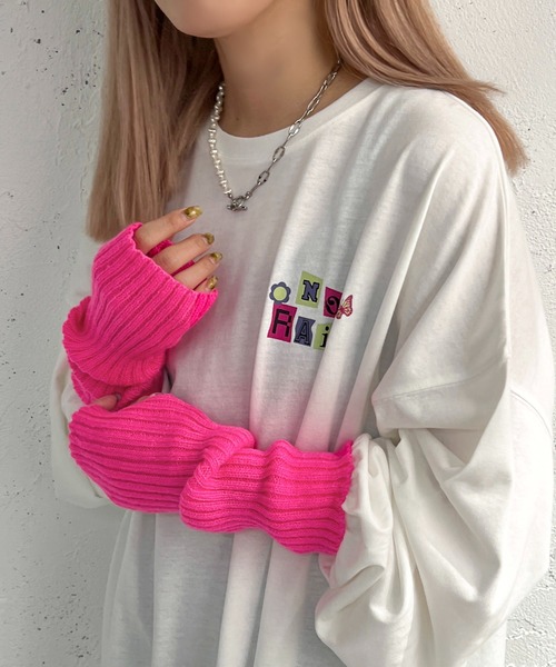 apres jour mignon（アプレジュールミニョン）の「リブアームウォーマー【ZOZOTOWN限定アイテム】（アームカバー・レディース・ピンク/ブルー/オレンジ/グリーン系その他/パープル/ブラック・フリー）」の17枚目の写真