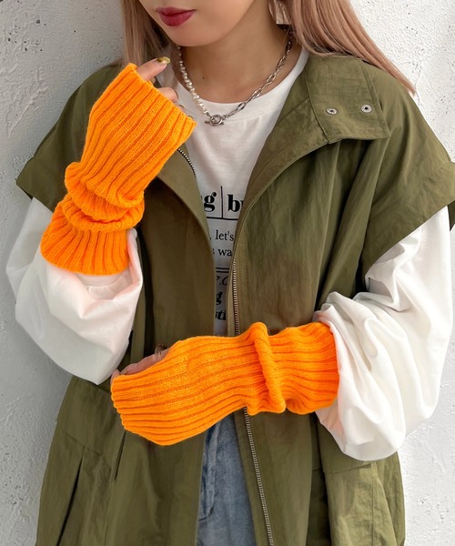 apres jour mignon（アプレジュールミニョン）の「リブアームウォーマー【ZOZOTOWN限定アイテム】（アームカバー・レディース・ピンク/ブルー/オレンジ/グリーン系その他/パープル/ブラック・フリー）」の20枚目の写真