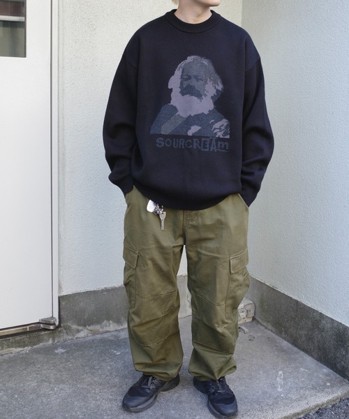 Sourcream(サワークリーム)の「【Sourcream/サワークリーム】KARLニット(ニット/セーター・メンズ・アッシュグレー/ブラック/ワインレッド・FREE)」の13枚目の写真