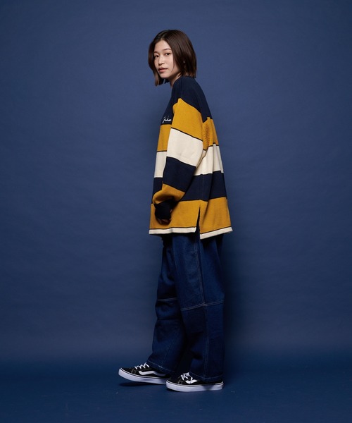 SKOOKUM（スクーカム）の「SKOOKUM /スクーカム BORDER KNIT（ニット/セーター・メンズ・ネイビー/イエロー/ブルー/ダークブルー・M/L）」の20枚目の写真