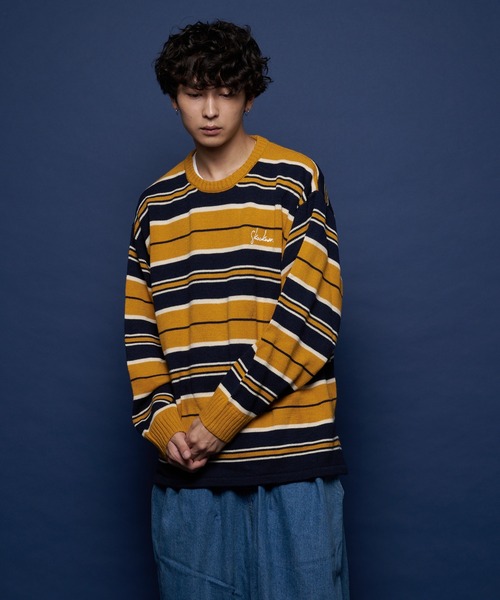 SKOOKUM（スクーカム）の「SKOOKUM /スクーカム BORDER KNIT（ニット/セーター・メンズ・ネイビー/イエロー/ブルー/ダークブルー・M/L）」の21枚目の写真