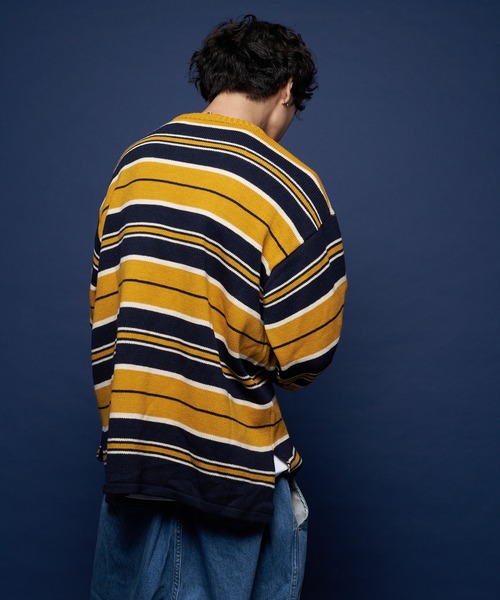 SKOOKUM（スクーカム）の「SKOOKUM /スクーカム BORDER KNIT（ニット/セーター・メンズ・ネイビー/イエロー/ブルー/ダークブルー・M/L）」の22枚目の写真