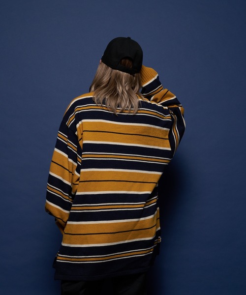 SKOOKUM（スクーカム）の「SKOOKUM /スクーカム BORDER KNIT（ニット/セーター・メンズ・ネイビー/イエロー/ブルー/ダークブルー・M/L）」の8枚目の写真