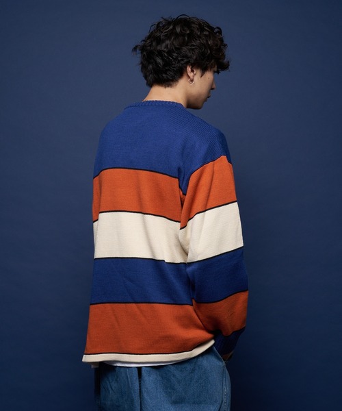 SKOOKUM（スクーカム）の「SKOOKUM /スクーカム BORDER KNIT（ニット/セーター・メンズ・ネイビー/イエロー/ブルー/ダークブルー・M/L）」の12枚目の写真