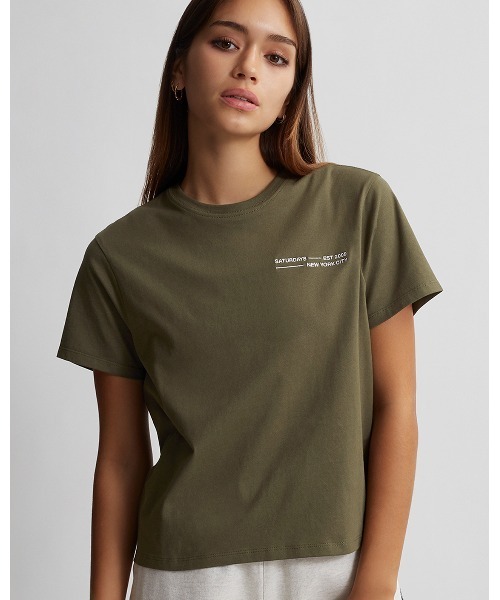 Saturdays NYC(サタデーズ ニューヨークシティ )の「Fundamental Standard SS Tee(Tシャツ/カットソー・レディース・ネイビー/ブラック/オリーブ・L/M/S/X-SMALL)」の2枚目の写真