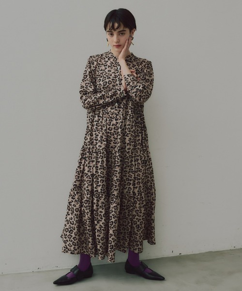 レオパードサテンワンピース（ワンピース）｜manana suerte
