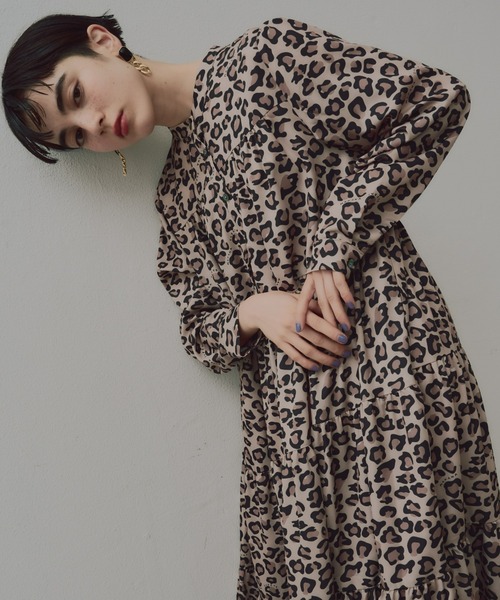レオパードサテンワンピース（ワンピース）｜manana suerte  
