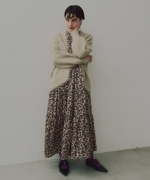 ROSEanna ローズアンナ レオパード柄 ワンピース pstory_leopard-band-collar-