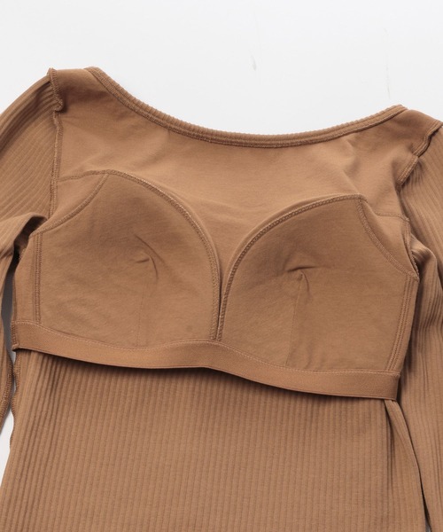 bijorie（ビジュリィ）の「【bijorie】ベストボディブラカップ付きリブロングスリーブ／NEW BASIC series（その他アンダーウェア/インナー・レディース・アイボリー/ブラウン系その他/チャコール・MEDIUM/LARGE/LG）」の13枚目の写真