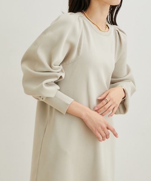 VIS（ビス）の「【洗える】パフスリーブロングワンピース【sustainable】（ワンピース・レディース・ブラック/ベージュ・FREE）」の8枚目の写真