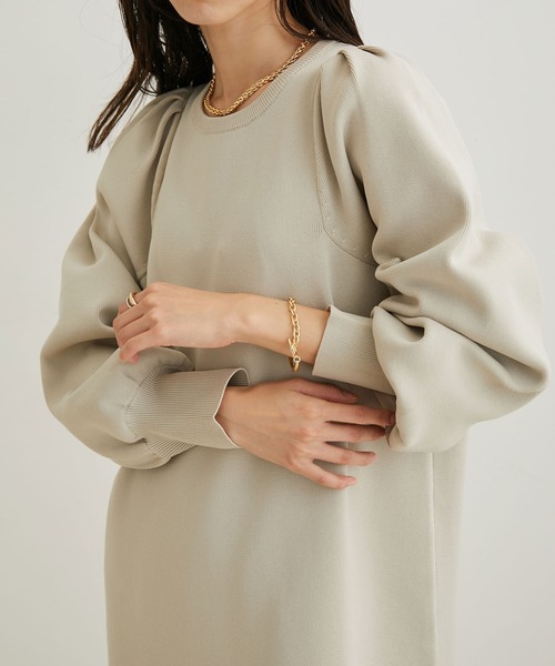 VIS（ビス）の「【洗える】パフスリーブロングワンピース【sustainable】（ワンピース・レディース・ブラック/ベージュ・FREE）」の11枚目の写真