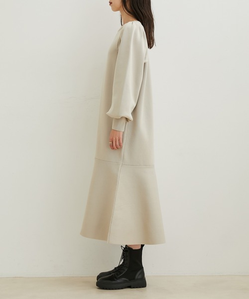 VIS（ビス）の「【洗える】パフスリーブロングワンピース【sustainable】（ワンピース・レディース・ブラック/ベージュ・FREE）」の13枚目の写真