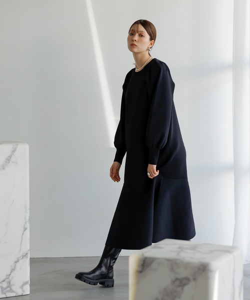 VIS（ビス）の「【洗える】パフスリーブロングワンピース【sustainable】（ワンピース・レディース・ブラック/ベージュ・FREE）」の22枚目の写真