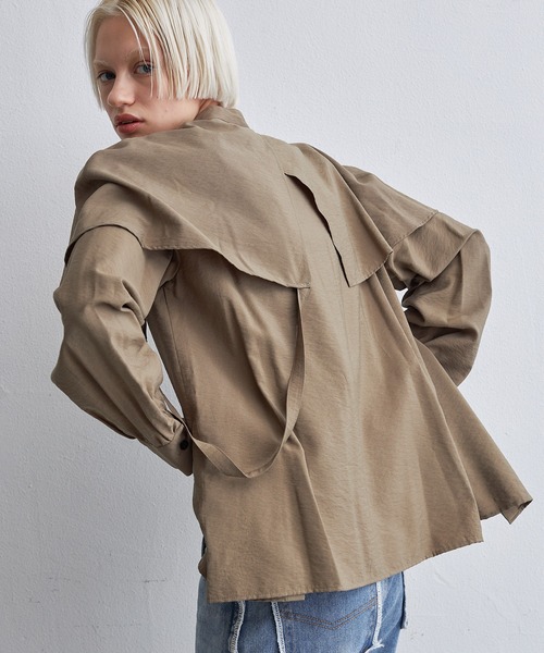 casane(カサネ)の「レイヤーカラードッキングブラウス(シャツ/ブラウス・レディース・ホワイト/ブラウン・FREE)」の7枚目の写真