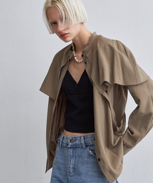 casane(カサネ)の「レイヤーカラードッキングブラウス(シャツ/ブラウス・レディース・ホワイト/ブラウン・FREE)」の6枚目の写真