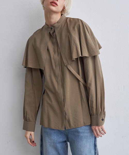 casane(カサネ)の「レイヤーカラードッキングブラウス(シャツ/ブラウス・レディース・ホワイト/ブラウン・FREE)」の8枚目の写真