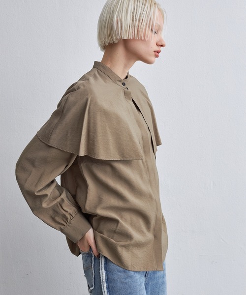 casane(カサネ)の「レイヤーカラードッキングブラウス(シャツ/ブラウス・レディース・ホワイト/ブラウン・FREE)」の11枚目の写真