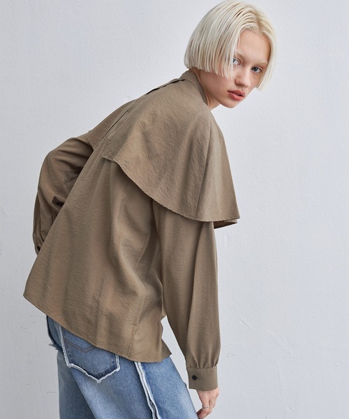 casane(カサネ)の「レイヤーカラードッキングブラウス(シャツ/ブラウス・レディース・ホワイト/ブラウン・FREE)」の12枚目の写真